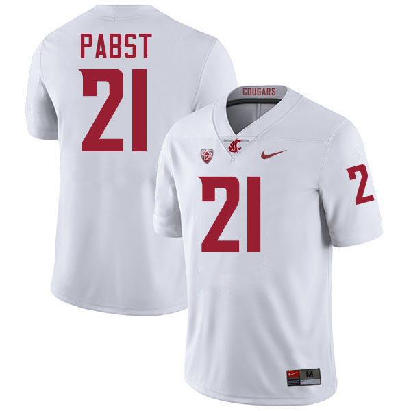 Carter Pabst WSU Cougars Jersey.Washington State Cougars #21 Carter Pabst Jersey Youth-White